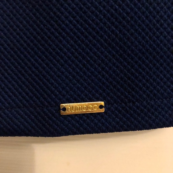 Navy sheath dress invisible zipper 3/4 sleeves - Picture 4 of 5